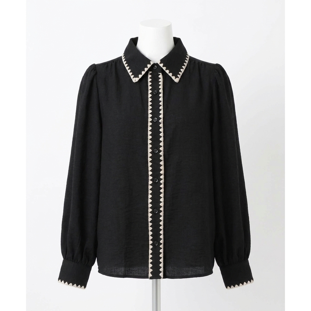 NEW ENTRO long sleeve button down shirt in black